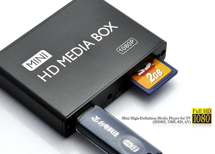 JEDX MP013 мини-медиаплеер ТВ Видео мультимедийный плеер Full HD 1080 P AU EU US Plug подарок