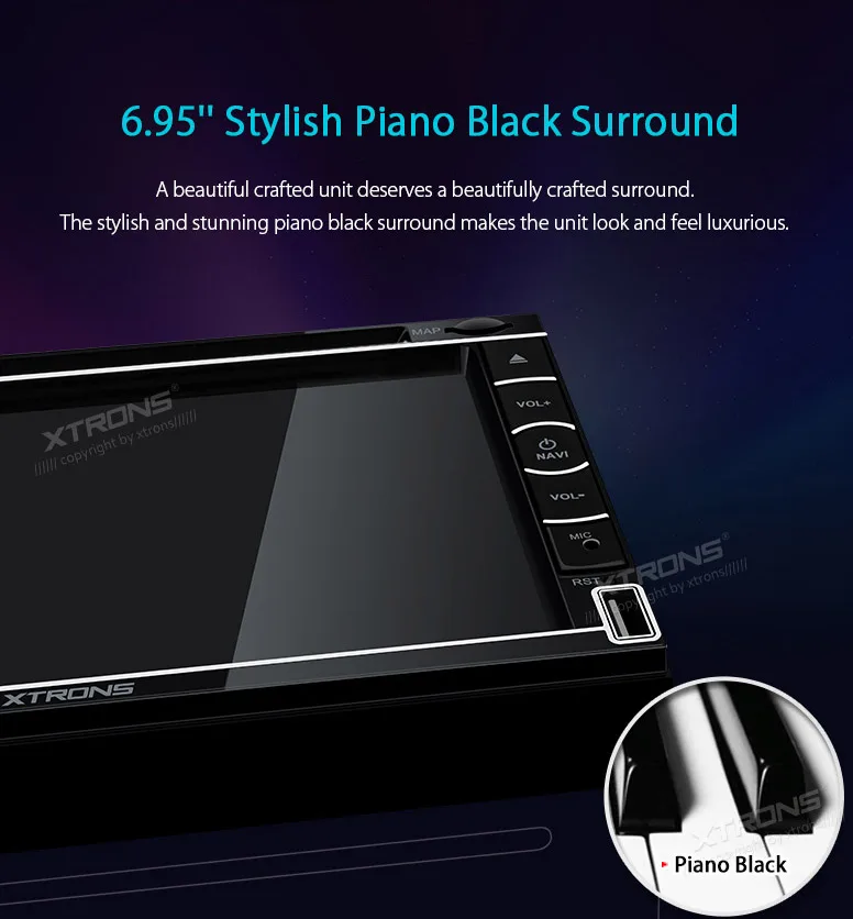 Top XTRONS 6.95" HD Digital Touch Screen DAB+ Tuner Universal 2 Din Car DVD Player Radio GPS Navigation Screen Mirroring Bluetooth 4 2