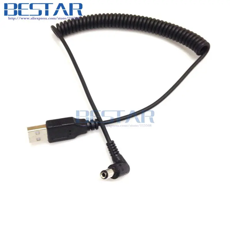 USB To Jack DC 4.0*1.7mm & 4.7*1.7mm & 5.5*2.1mm & 5.5*3.0mm & 3.5*1.35mm 스트레치 케이블, 직각 전원 충전 스프링 케이블 1m