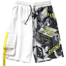 Свободные мужские шорты в уличном стиле в стиле хип-хоп, хлопковые дышащие спортивные штаны для бега, Уличная Повседневная Мужская спортивная одежда и шорты S6T18