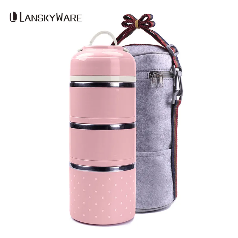 Thermal Lunch Box For Kids Leak-Proof Stainless Steel Bento Box Kids Cute Japanese Portable Picnic School Food Container Box