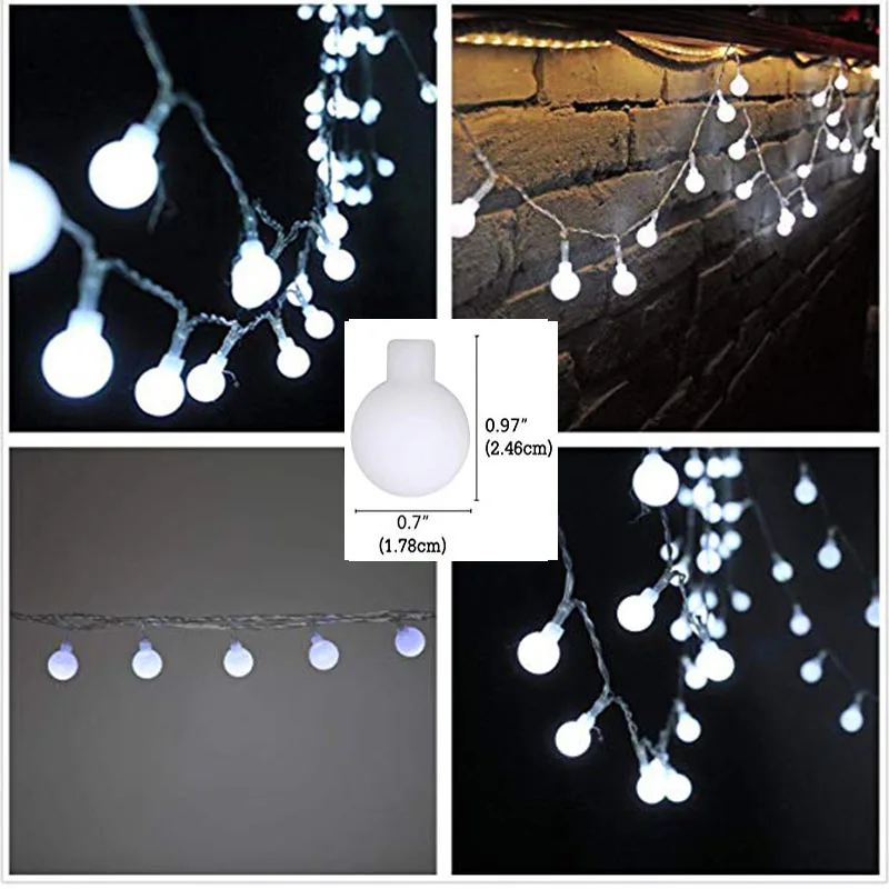 Luzes LED Ball String para Home Decor,