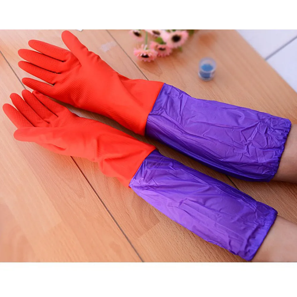 New Special 1 Pair Household Waterproof Washing Up Long Sleeve Kitchen Dishes Cleaning vegetable rub fruit skin scraping 19JUN19