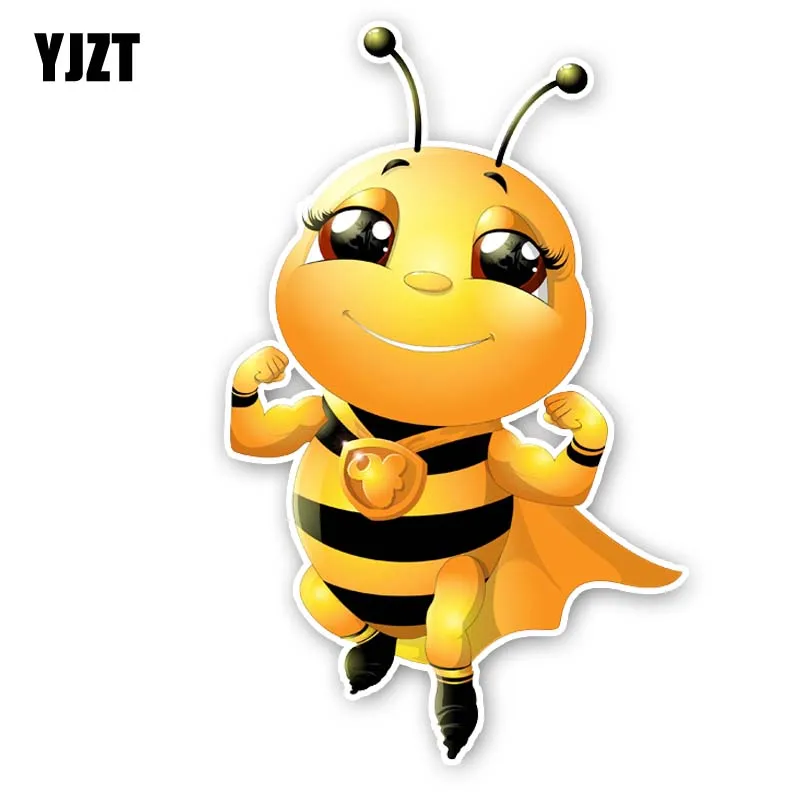 

YJZT 8.6CM*13.8CM Cartoon Creative Bee Decal PVC Car Sticker 12-300558