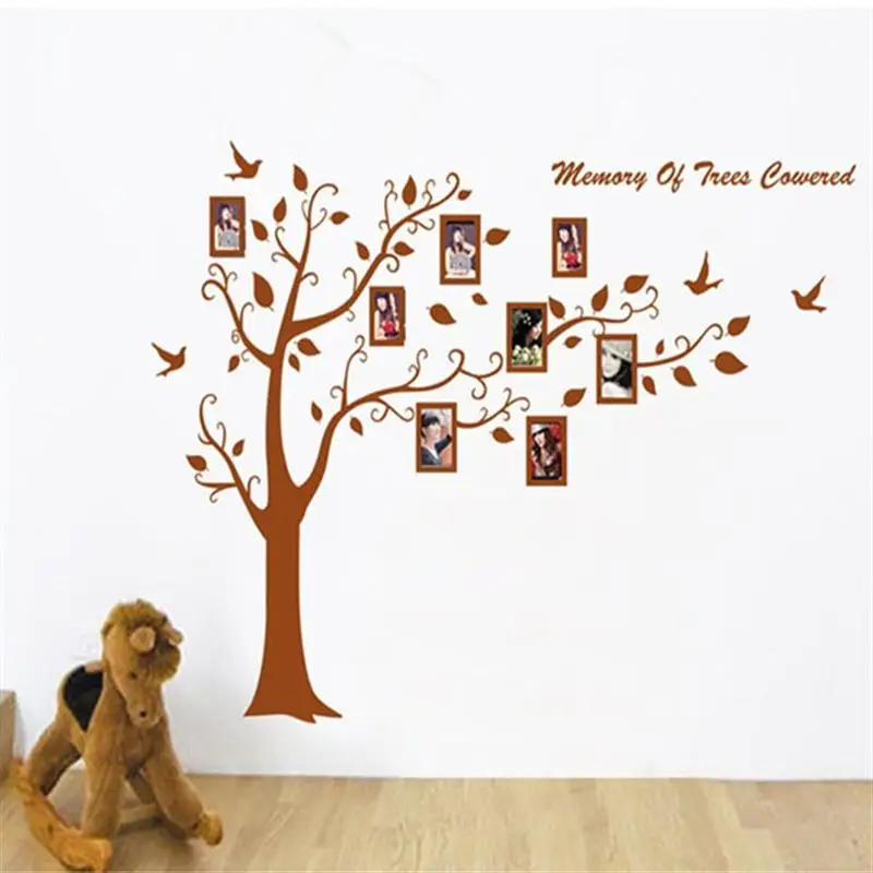 

60*90cm Family Photo Frame Tree Removable PVC Wall Decal Sticker Wallpaper for Living Room /Bedroom (Brown)