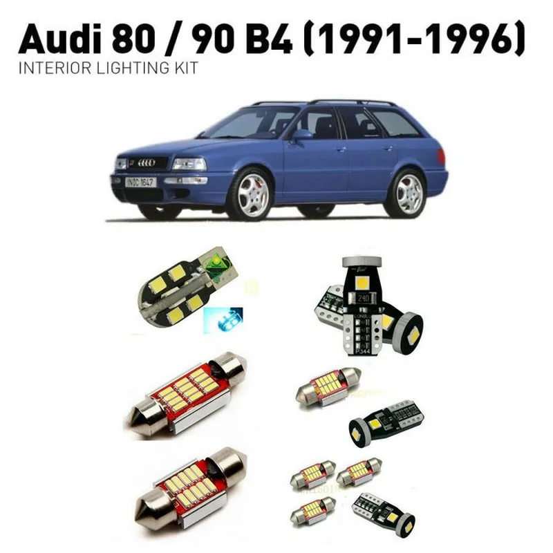 Светодиодные внутренние фонари для Audi 80 90 b4 1991-1996 8 шт. светодиодные фонари для автомобилей комплект освещения автомобильные лампы Canbus