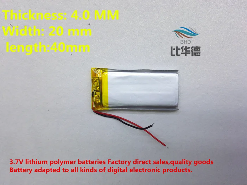 

10 PCS free shipping 3.7V lithium polymer battery 042040 402040 300mah MP3 MP4 MP5 PSP GPS