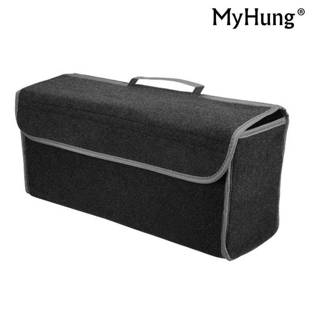 Car Soft Felt Care Large Storage Organizer Bag Trunk Box Smart Tool Box Strumenti Multiuso Per Auto Tappeto Pieghevole Borse Portatili Grigio