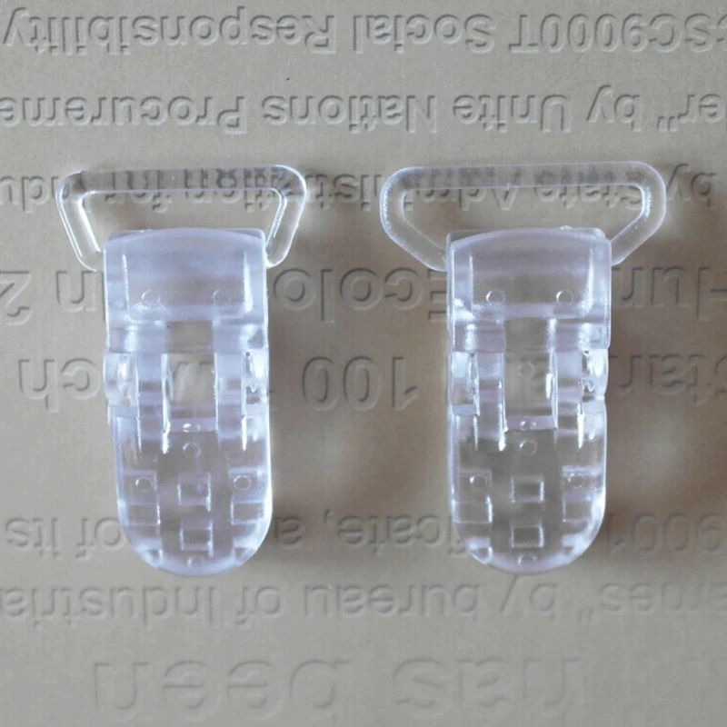 

50Pcs Clear Plastic Pacifier Clips For Pacifier Soother/ Dummy / Nuk / MAM/ Bib / Toy Holder /Suspender 20 mm / 25 mm