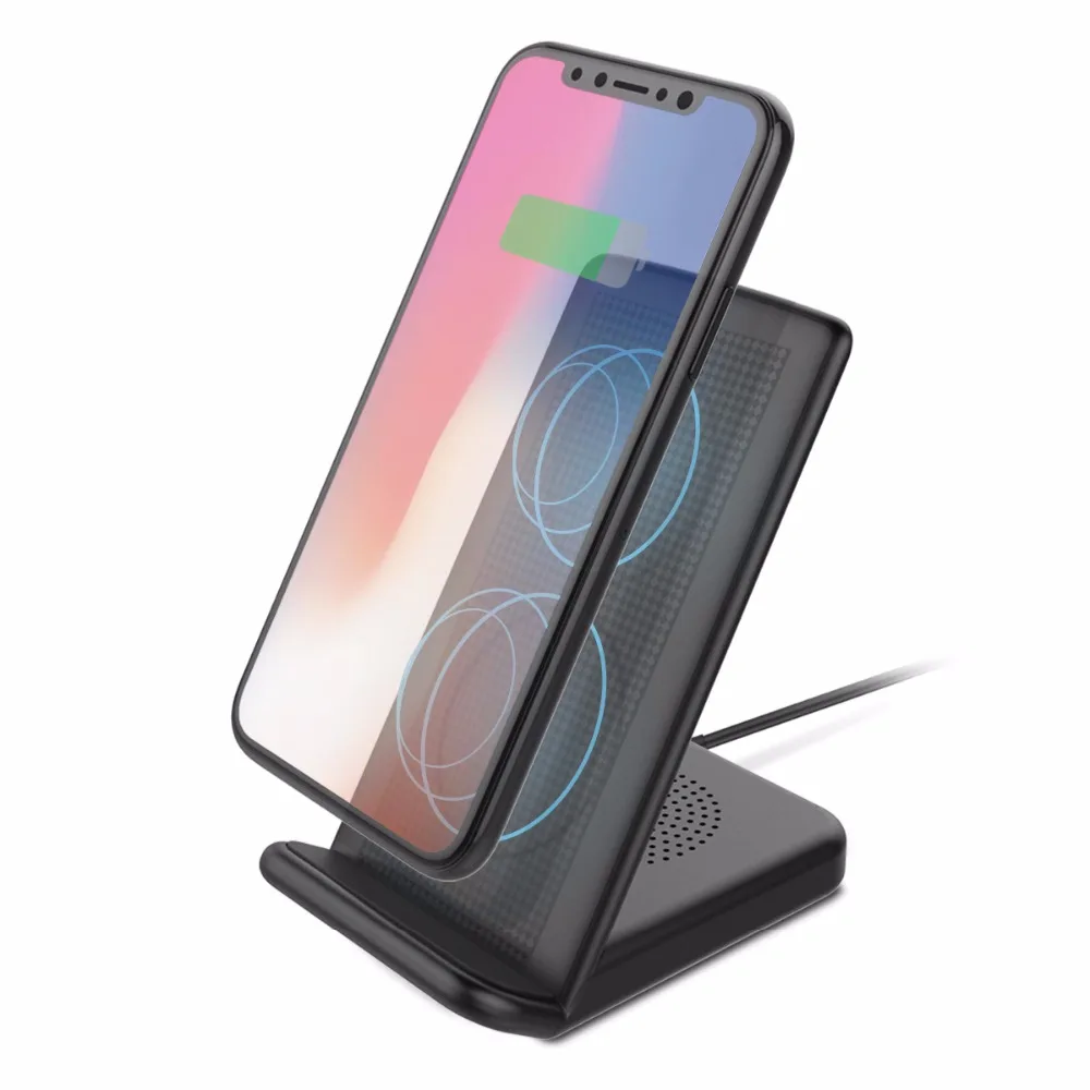 

Vinsic 16W Stand Wireless Charger QC 3.0 Quick Charging Charger 9V 1.8A Output 2 Coils for iPhone 8 8 Plus X Samsung S8+ S8