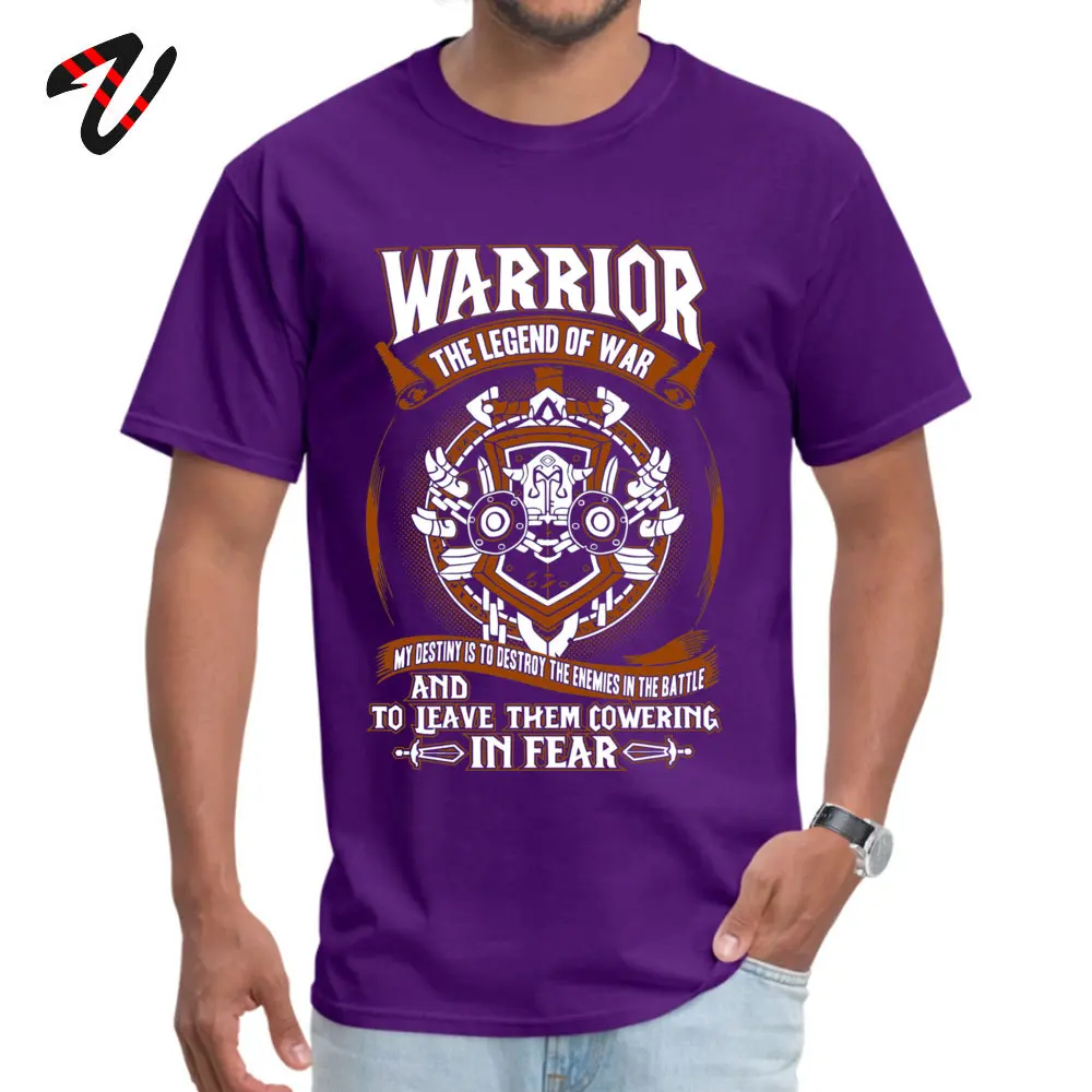 Slim Fit Men Tshirts Crew Neck Short Sleeve 100% Cotton Print Tees Comics Clothing Shirt Wholesale Warrior The Legend Of War Wow11964 purple