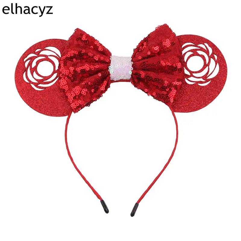 

Women Minnie Mouse Ears Headbands 2019 Valentine Sequin Bow Hairband For Girls Kids Party DIY Hair Accessories Headband Gift