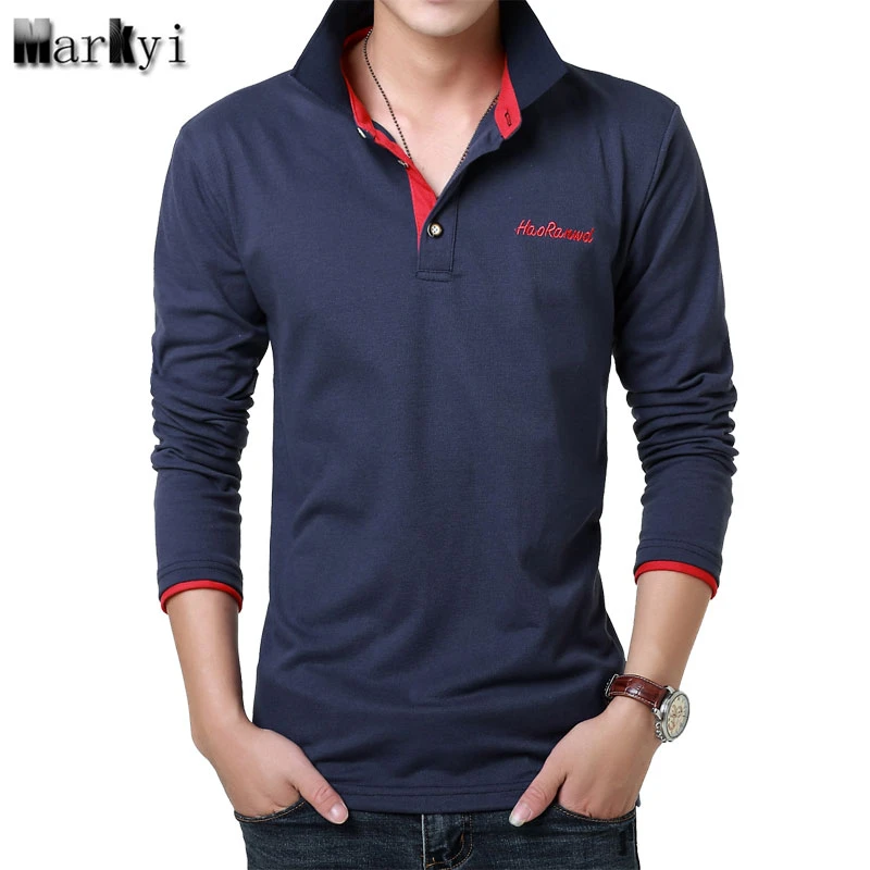 Markyi ブランド 23 色刺繍ロゴメンズポロシャツブランド長袖カジュアルポロ Tシャツ男性サイズ 3xl Brand Men Polo Shirt Men Brand Polo Shirtmens Fashion Polo Shirts Aliexpress