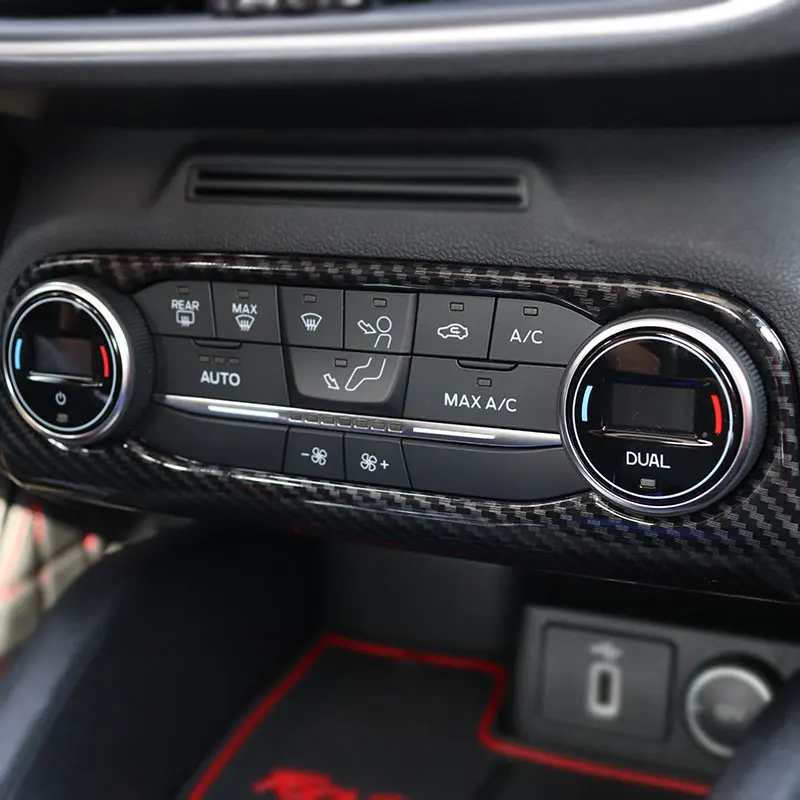

JY ABS Carbon Fiber Style Air Conditional Frame Trim Sequins Decoration Frame Car Styling Accessories for Ford Focus MK4 2019.