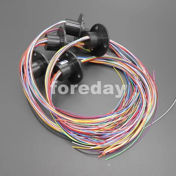 5PCS 12 Lead Wires 250Rpm 22mm 2A per circuits Capsule Slip Ring 1000M/500VDC 220V/AC Engineering Plastics 360 degrees* FD093X5