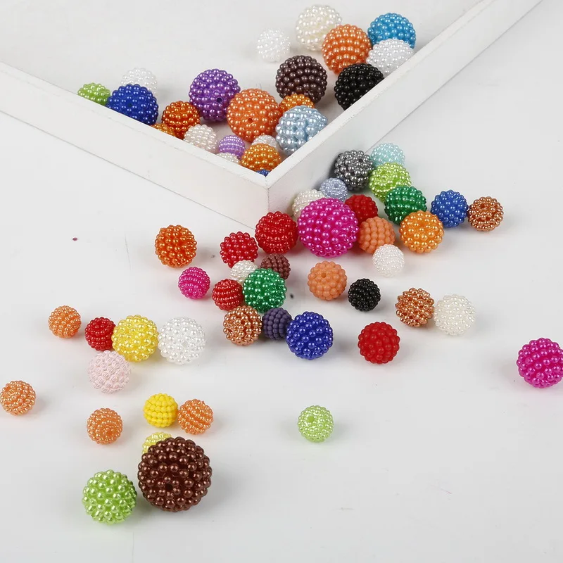 Random Mixed Color Plastic ABS Imitation Pearl Beads Waxberry Bayberry Ball Beads DIY Apparel Garment Beads Clothing Accessories images - 6