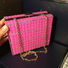 2016 Time-limited Sale Cell Phone Pocket Hasp Diamonds Mini Box Hand Baochao Female Bag Dinner Set Auger Jelly Mei Chain Mail
