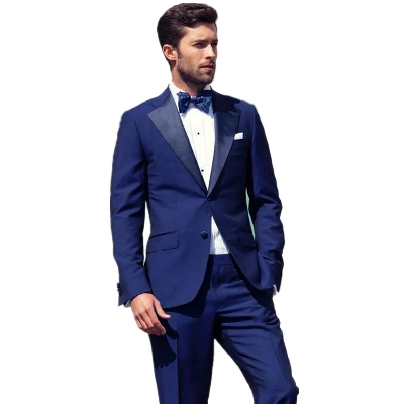 slim fit font b mens b font font b suits b font blue wedding tuxedos two