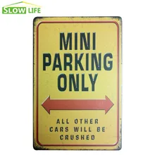 Mini Parking Only Metal Tin Sign House Wall Decor Tin Sign Vintage Home Decor Metal Plaque Cool Metal Plate Fashion Metal Poster