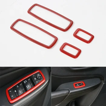 

4Pcs/set Car Window Lift Switch Button Cover Trim Car Styling Auto Accessories Interior Sequins For Cherokee Grand Cherokee JCUV