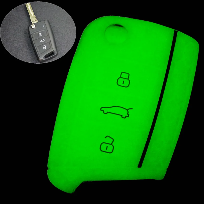 

For Seat Leon MK3 Glow Silicone Car Key Cover Case Protector SKin Auto Keychain Car Styling