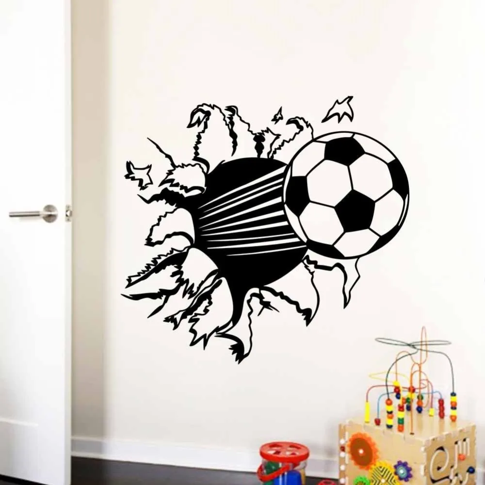 

3 d football removable vinyl wallpaper living room bedroom PVC material Home Art Mural wall decals Decoration Y-41
