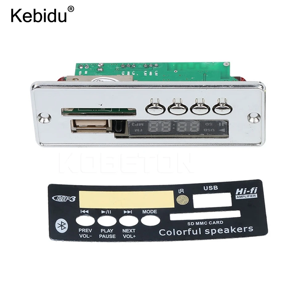 

kebidu USB MP3 Player Integrated Bluetooth Hands-free MP3 Decoder Board Module JQ-D028BT with Remote Control USB FM Aux Radio
