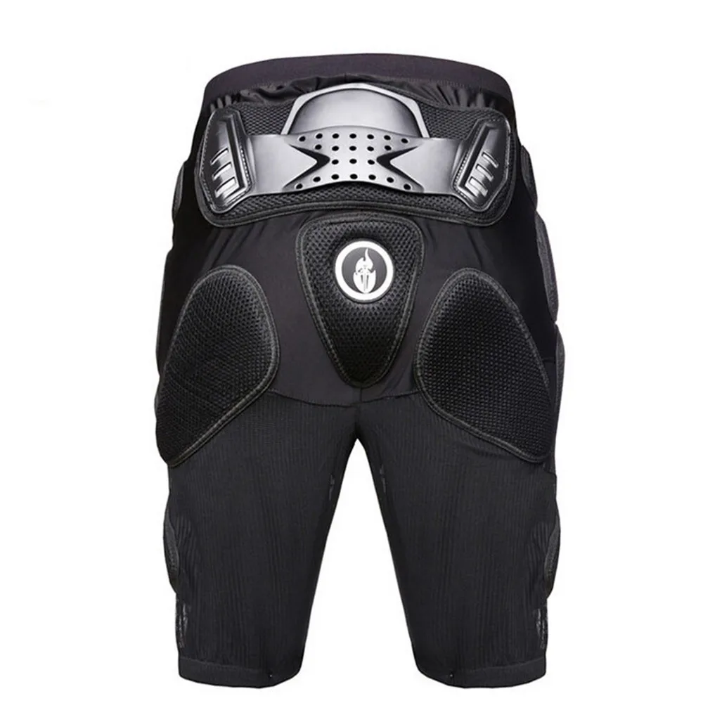 Защитные Штаны для мотоцикла, панталоны для мотокросса, для горного велосипеда, для спуска по бездорожью, для велоспорта, защитные панцири, штаны - Цвет: black