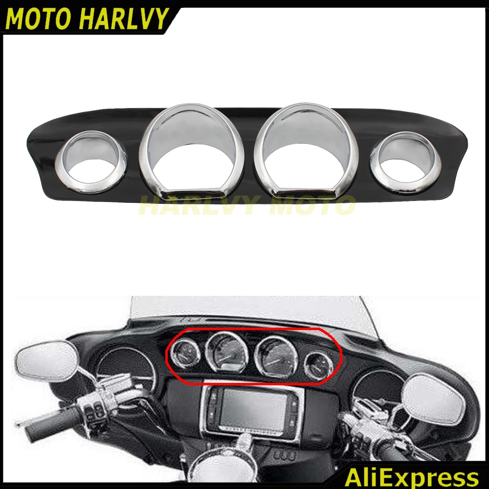 Motorcycle Stereo Accent speedometer Gauge plate Trim Kit For Harley