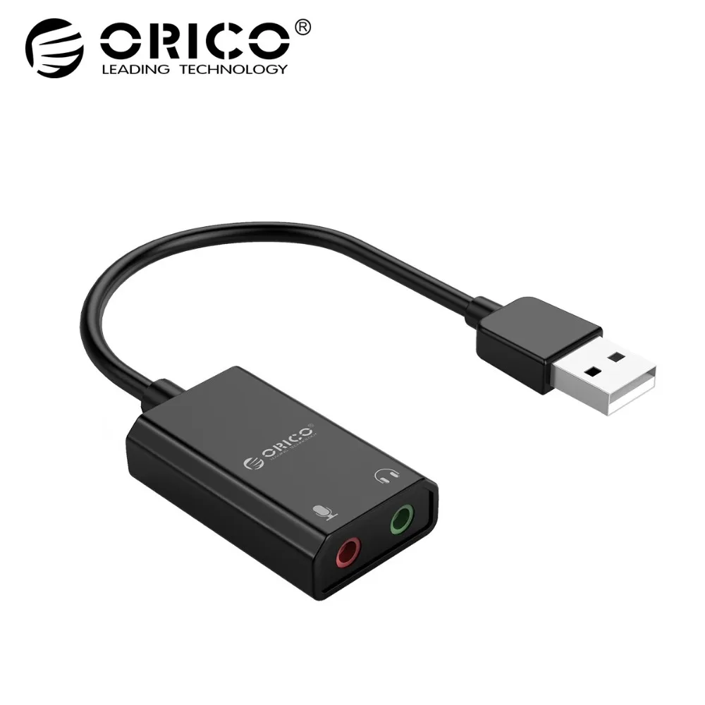 

ORICO External USB Sound Card Audio Card 3.5mm USB Adapter USB to Earphone Headphone Audio Interface for Computer Sound Card Mac