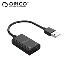 ORICO External USB Sound Card Audio Card 3.5mm USB Adapter USB to Earphone Headphone Audio Interface for Computer Sound Card Mac