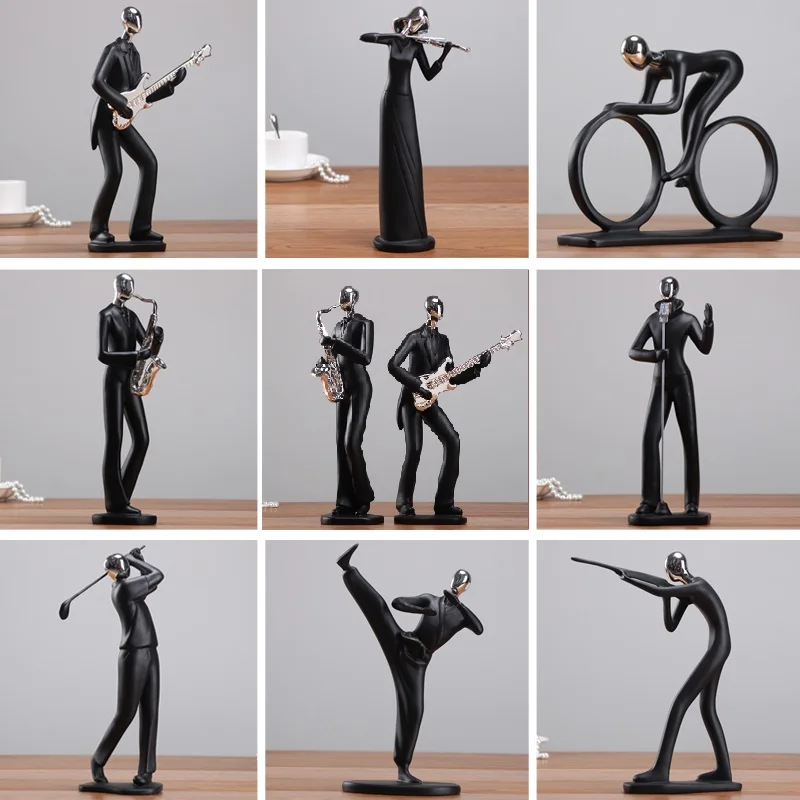

European Creative Resin Ornament Home Decoration Crafts TV Cabinet Office Statues Accessories Wedding Christmas Gift Figurines