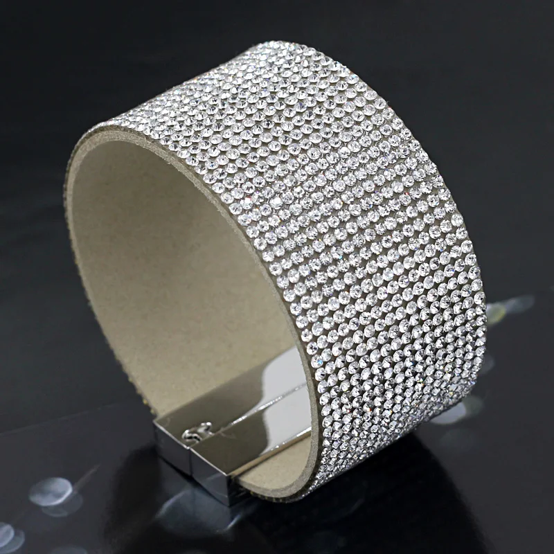 

VONNOR Jewelry Bracelet for Women Sparkling Rhinestone Inlaid Soft Wrap Bangles Bracelets Fashion Female Accessories