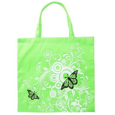 Водонепроницаемые Многоразовые хозяйственные сумки Женская Складная Сумка-тоут Оксфорд Эко-дружественные бабочки цветочные принты тканевая сумка для покупок и продуктов - Цвет: Зеленый