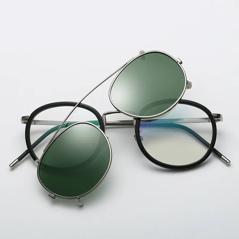 MINCL/мужские солнцезащитные очки близорукости клип поляризованные очки для близоруких вождения очки клип на двойной цели вождения зеркало с коробкой FML - Цвет линз: green