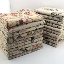 Винтажная Мешковина льняная ткань пэчворк для шитья одежды и декоративной подушки ткань печатные материалы текстильные скатерти
