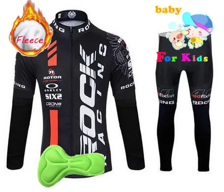 

New rock kids quality Winter Spring Thermal fleece Children Cycling Jersey Children long sleeve Cycling clothing Ropa bicicleta