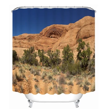 

Natural Scenery Pattern 3D Shower Curtain Polyester Fabric Waterproof Shower Curtain Eco-Friendly Bathroom Curtain Home