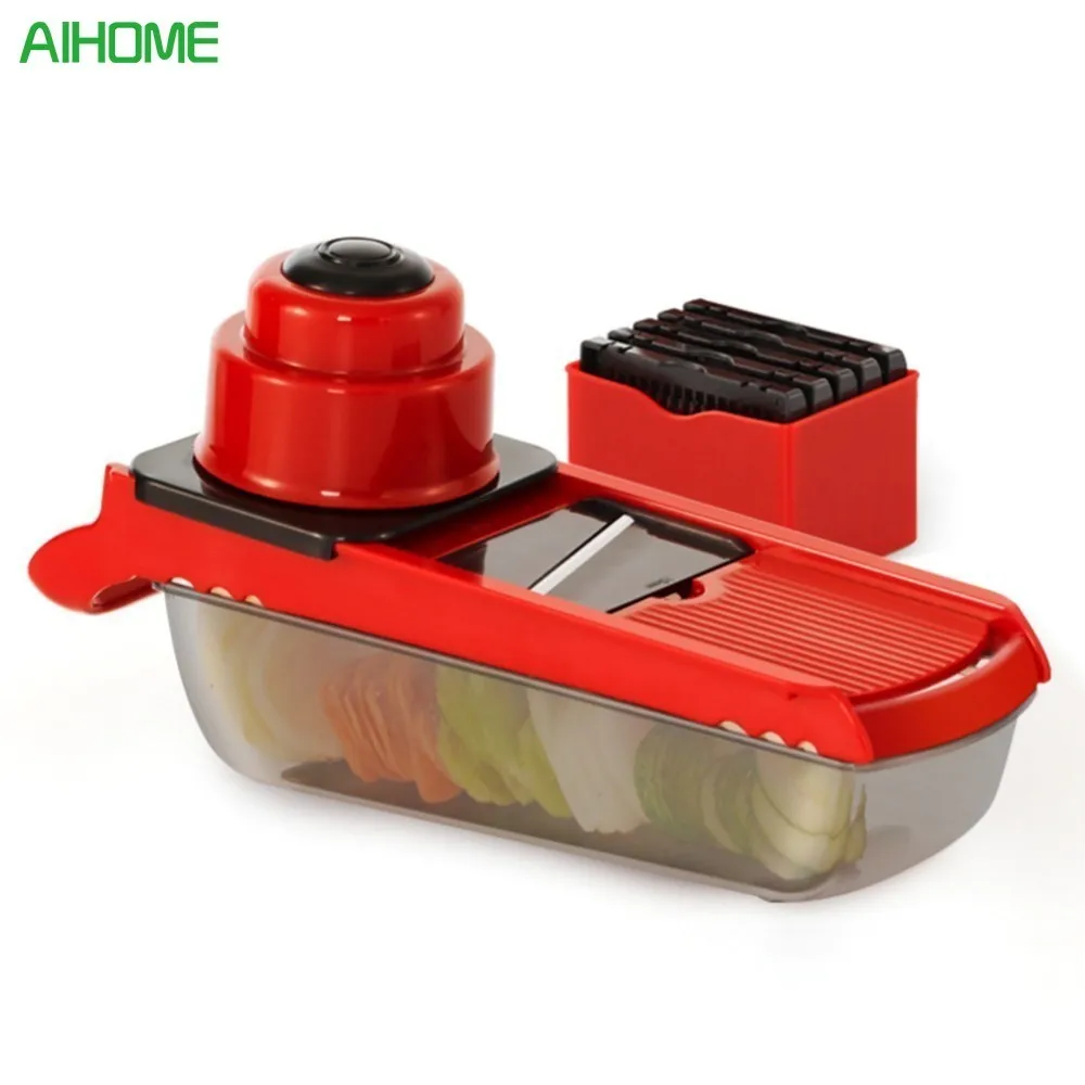 Manual Vegetable Cutter with 5 Blades Multifunctional Vegetable Cutter