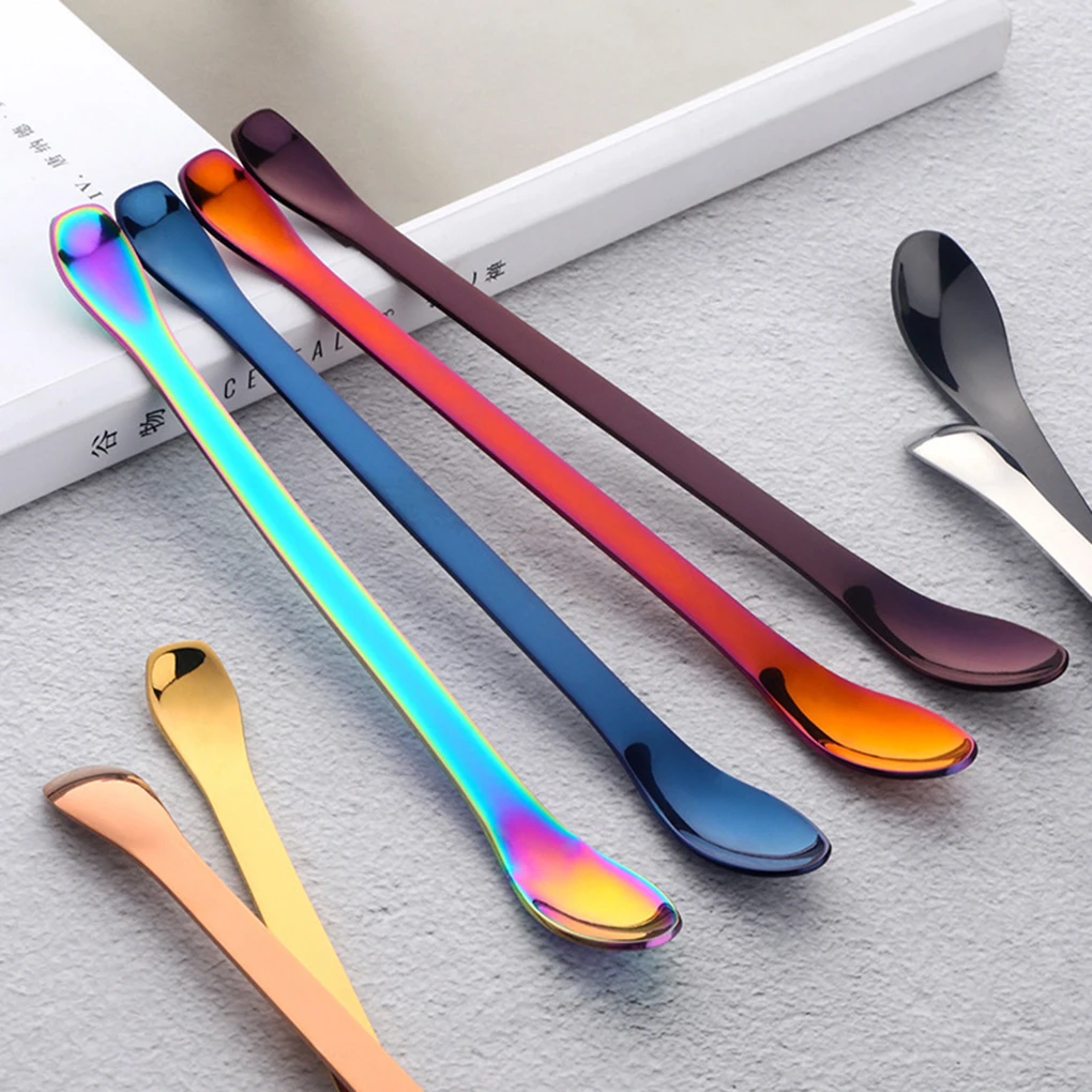 

Stainless Steel Long Handled Coffee Spoons Mixing Spoons Cold Drink Fruit Ice Cream Dessert Tea Spoon Drinking Tools