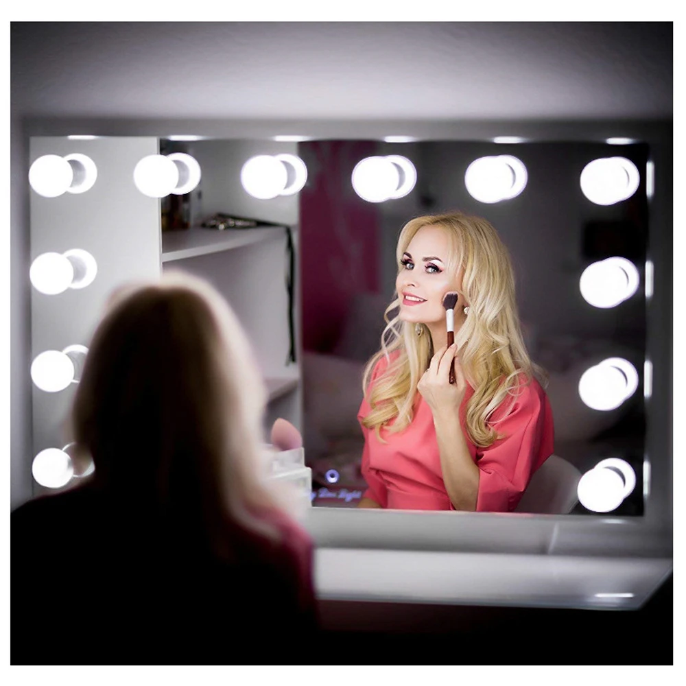 led lighted folding vanity travel mirror