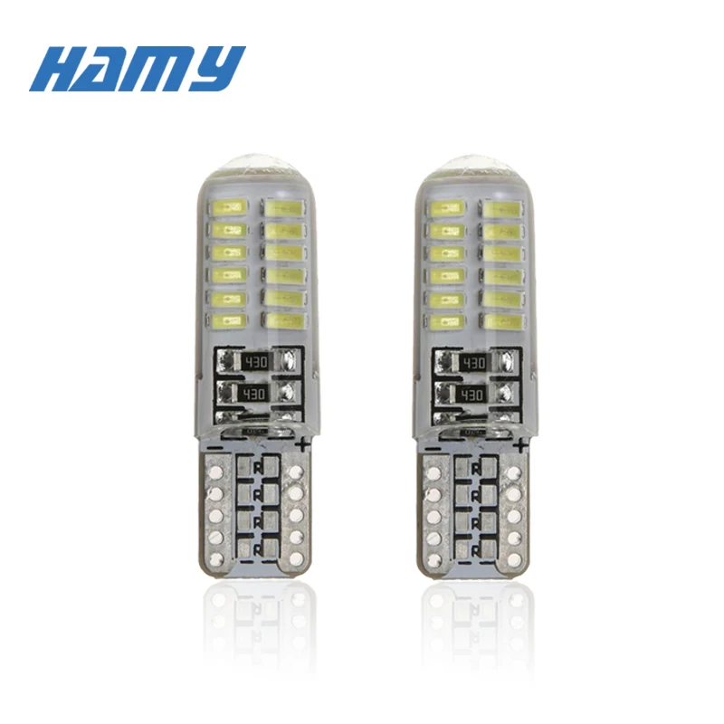

2x Car T10 W5W LED Interior Bulb Signal Light Auto Dome Reading License Plate Wedge Side Trunk Lamp Super Bright Blue 24SMD