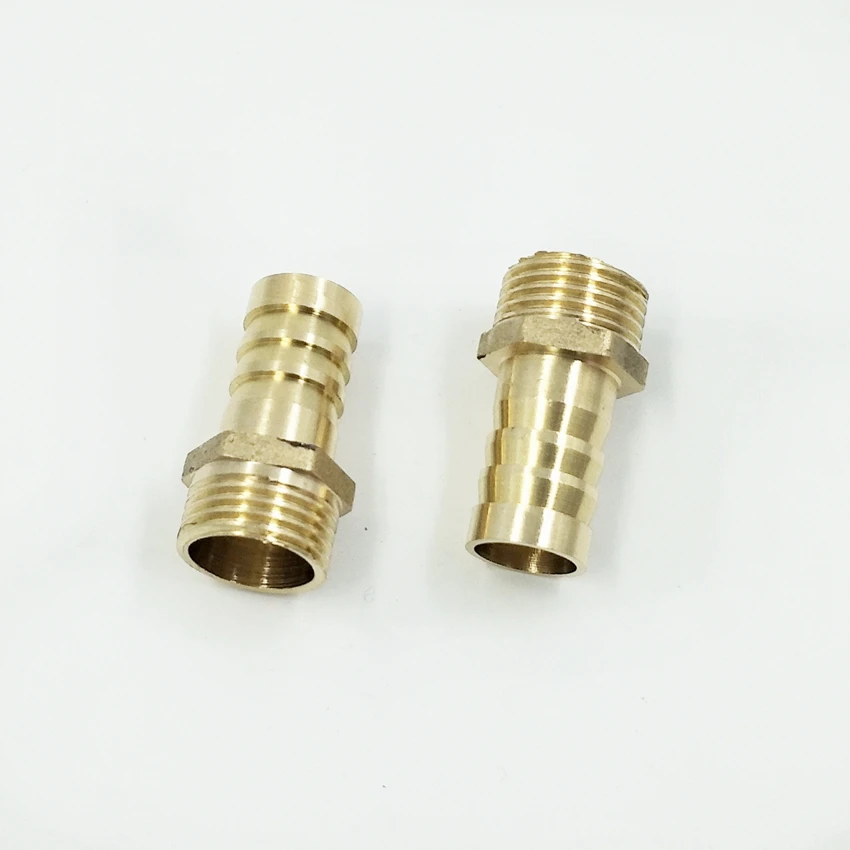 

2pcs/lot Brass Pipe Fitting 16mm Hose Barb Tail Fitting G1/2" Male Thread Connector Joint Copper Coupler Adapter
