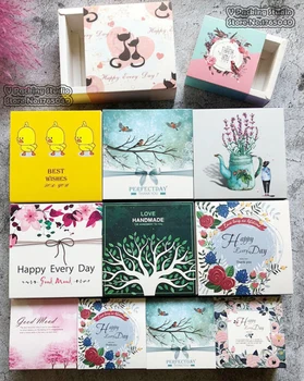 

6.5*6.5*3.5CM Colorful Kraft Paper Drawer Boxes, Small Drawer Shape Craft Gift Handmade Soap food candy Packaging 100pcs\lot