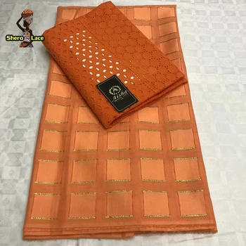 

2019 Latest Nigeria Swiss Cotton Set High Quality Swiss Voile Laces African Cotton Fabrics 3 yards +2 yards