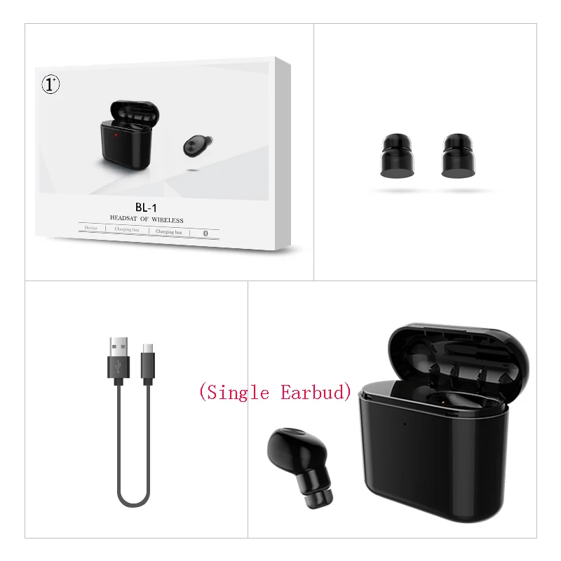 BL1 Мини Bluetooth наушники гарнитура беспроводной наушник с зарядным устройством
