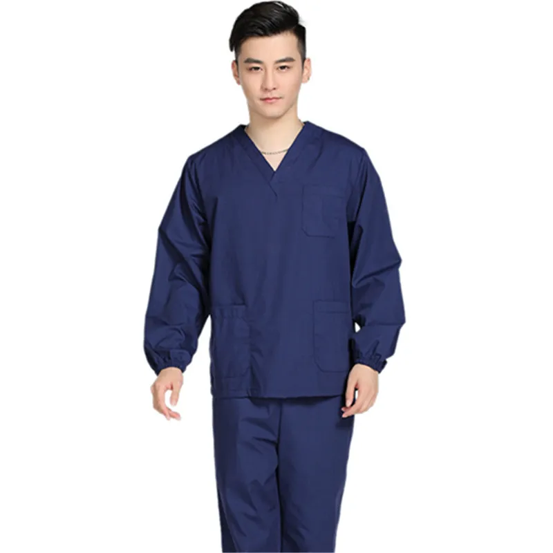 New Men Medical Scrub Sets Hospital Doctor Uniforms Dental Clinic
