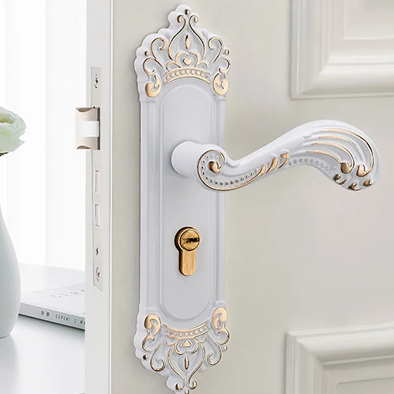 

Vintage Metal Door Panel Lock Handle Room Door Latch Bolt Home Security Lock 2019 new