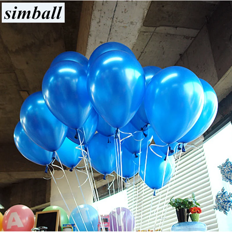 10pcs/lot 1.5g Blue Pearl Latex Balloon 21 Colors Inflatable Wedding