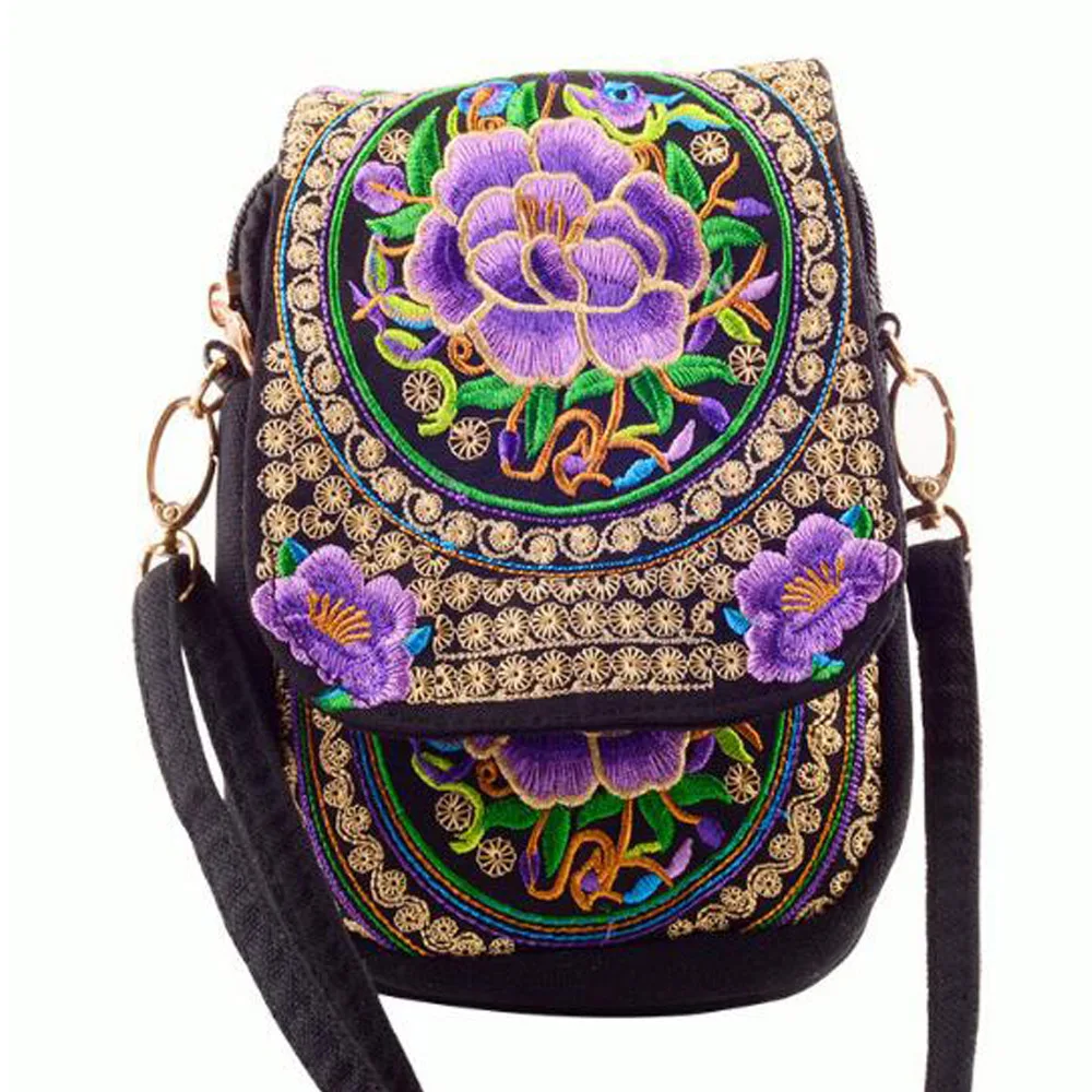 Женская сумка с вышивкой в этническом стиле Boho винтажная тканевая мессенджер